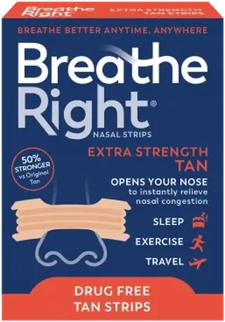 Breathe Right Extra Strength Nasal Strips, Tan