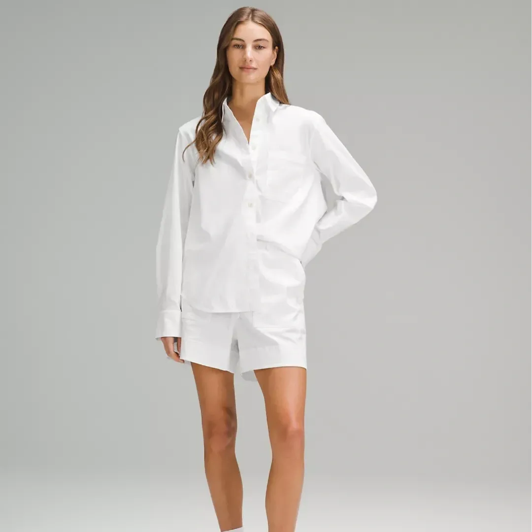 lululemon Relaxed-Fit Cotton-Blend Poplin Button-Down Shirt
